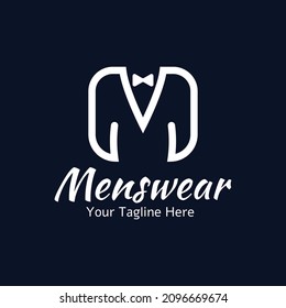 Men's suit M letter logo vector, suitable for fashion, boutique, online store or Men's Clothing related.