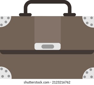 Men's suitcase isolated vector, bag for man icon