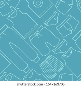 Mens summer collection clothes icons pattern. Male underwear clothing seamless background. Seamless pattern vector illustration