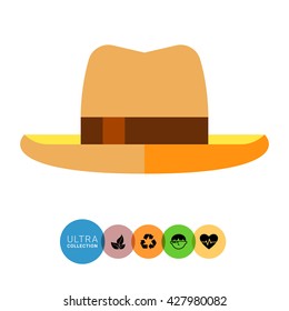 Mens Summer Hat Vector Icon