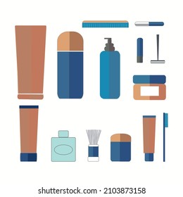 Men's Survival Kit Vector Art Illustration