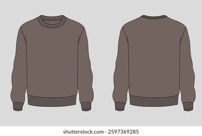 Mens sweatshirt flat sketch vector file