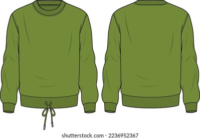 Men's Sweatshirt front and back vector illustration Template