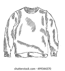 Men's sweat-shirt pullover . Sketch illustration