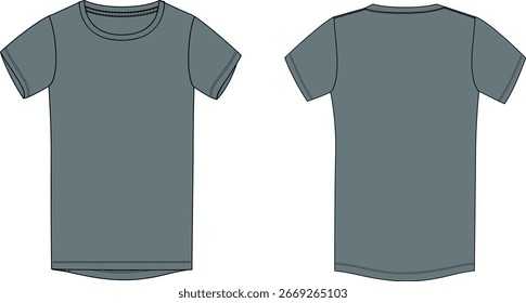 Camiseta Masculina Desenho Técnico Vista Frontal e Traseira .