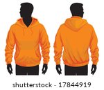 Men's sweatshirt template with human body silhouette