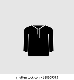 Men's Sweatshirt Vector Icon, The shirt symbol with long sleeves for men. Simple, modern flat vector illustration for mobile app, website or desktop app  