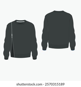 Men's sweatshirt with zipper Mockup template.