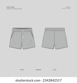 MEN'S SWIM TRUNK SHORTS VECTOR