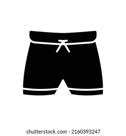 Men's Swim Trunks Icon Vector. Swimming, Sport. Solid Icon Style, Glyph. Simple Design Illustration Editable