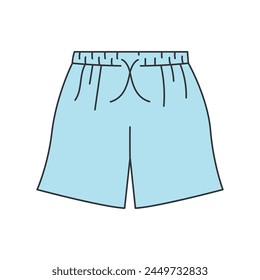 Men's swimming trunks line color icon. Sign for web page, mobile app, button, logo. Vector isolated button. Editable stroke.