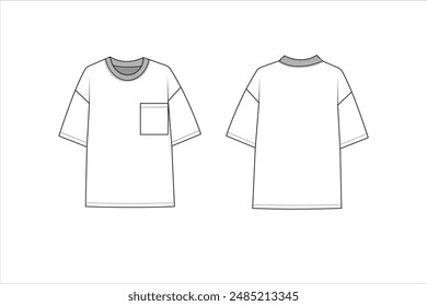 Men's Tee Shirt Front and Back view. A classic men's t-shirt, crafted from premium cotton, offering a comfortable fit, timeless style, and perfect for everyday wear.