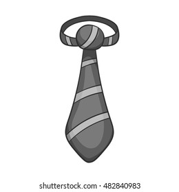 Mens Tie Icon In Black Monochrome Style Isolated On White Background. Closet Symbol Vector Illustration