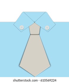 Men's Tie and Shirt Collar   - vector illustration