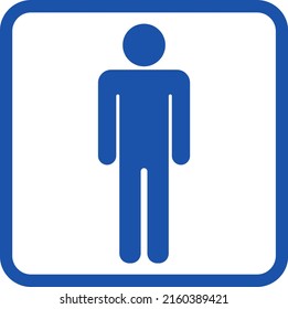 Mens Toilet Simple Sign Blue Stock Vector (Royalty Free) 2160389421 ...