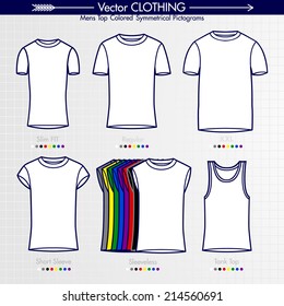 Men's Top. Slim Fit, Regular, XXL, Slim Fit,  Short sleeve, Tank Top. Customizable Outlined Filled Shapes  T-Shirt Collection