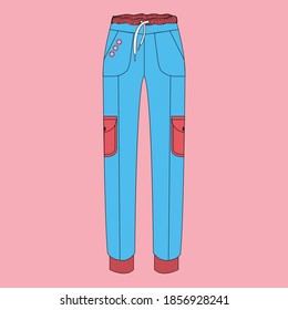 Mens Track Pant Outline Design