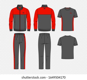 Men's tracksuit and t-shirt vector templates for your design. Vector illustration.