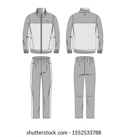 Download Mens Tracksuit Vector Template Your Design Stock Vector Royalty Free 1552533788