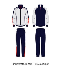 Men's Tracksuit Vector Template For Your Design. Vector Illustration.