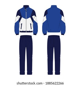 Men's Tracksuit Vector Template For Your Design. Vector Illustration.