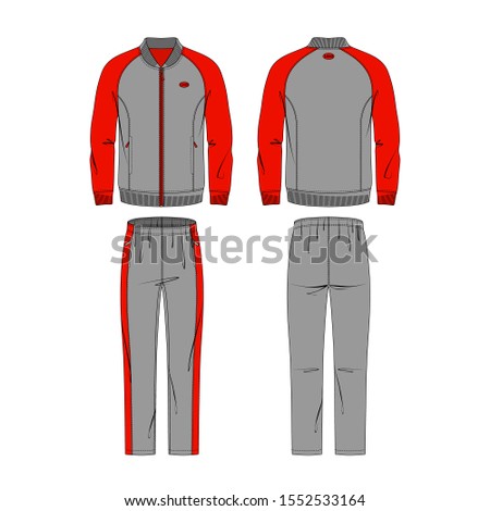 Men's tracksuit vector template for your design. Vector illustration.