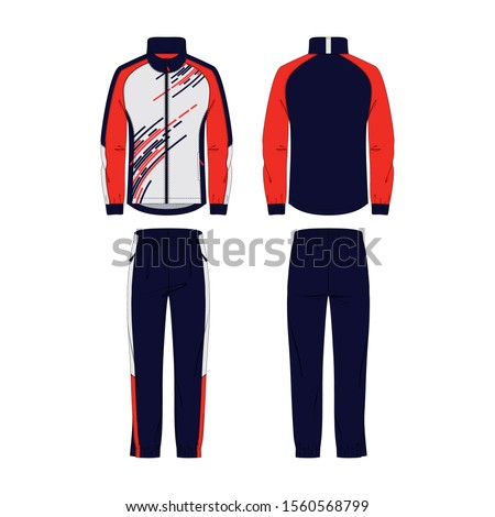 Men's tracksuit vector template for your design. Vector illustration.