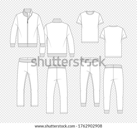Men's tracksuit vector template for your design. Vector illustration.