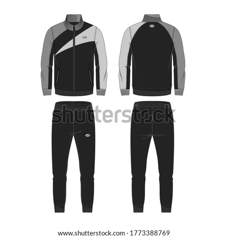 Men's tracksuit vector template for your design. Vector illustration.