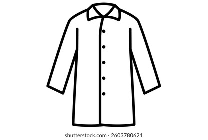 Men's travel coats, Clothes simple line drawing icon in black and white, Vector Illustration