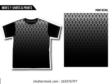 Men's T-shirt With All Over Tribal Pattern In Vector