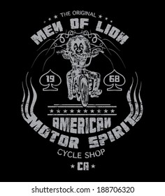 men's t-shirt design / motorcycle skull vector