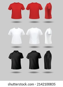 Men's t-shirt design template 3 color