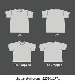 Men's t-shirt design template. Shirt mock up set. T-shirt template.