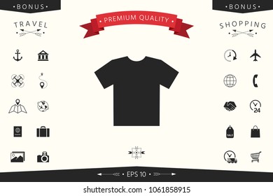 Men's T-shirt icon , the silhouette. Menu item in the web design