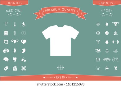 Men's T-shirt icon , the silhouette. Menu item in the web design