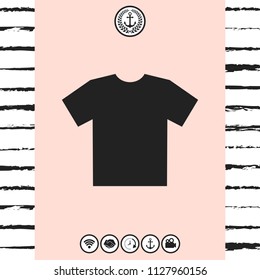 Men's T-shirt icon , the silhouette. Menu item in the web design