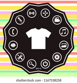 Men's T-shirt icon , the silhouette. Menu item in the web design