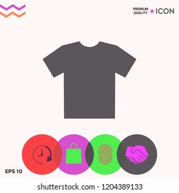 Men's T-shirt icon , the silhouette. Menu item in the web design