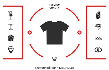 Men's T-shirt icon , the silhouette. Menu item in the web design