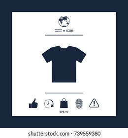 Men's T-shirt icon , the silhouette. Menu item in the web design