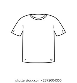 Men's t-shirt  isolated on a white background. Vector hand-drawn illustration in doodle style. Perfect for cards, decorations, logo, various designs.