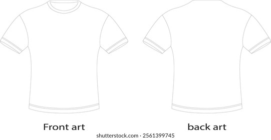 mens t-shirt line art muckup