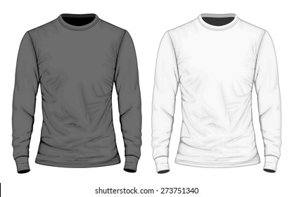 Men's t-shirt long sleeve. Vector illustration.