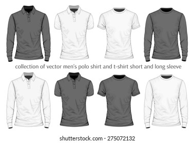 Men's t-shirt and polo-shirt. Vector illustration.