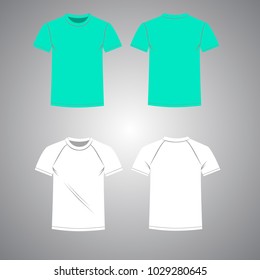 Men's T-shirt set front and back view