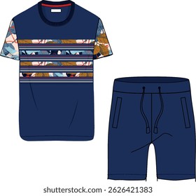 men's tshirt and shorts set design. pattern design, fashion and more
