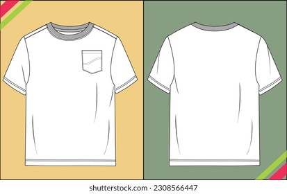 MENS TSHIRT TECHNICAL FASHION FLAT SKETCH