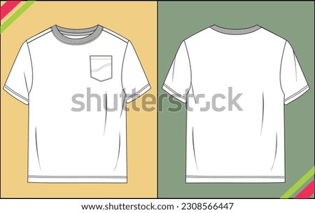 MENS TSHIRT TECHNICAL FASHION FLAT SKETCH