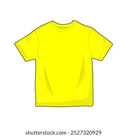 Men's T-shirt Vector Illustrations Template Flat Design, yellow tshirt mockup